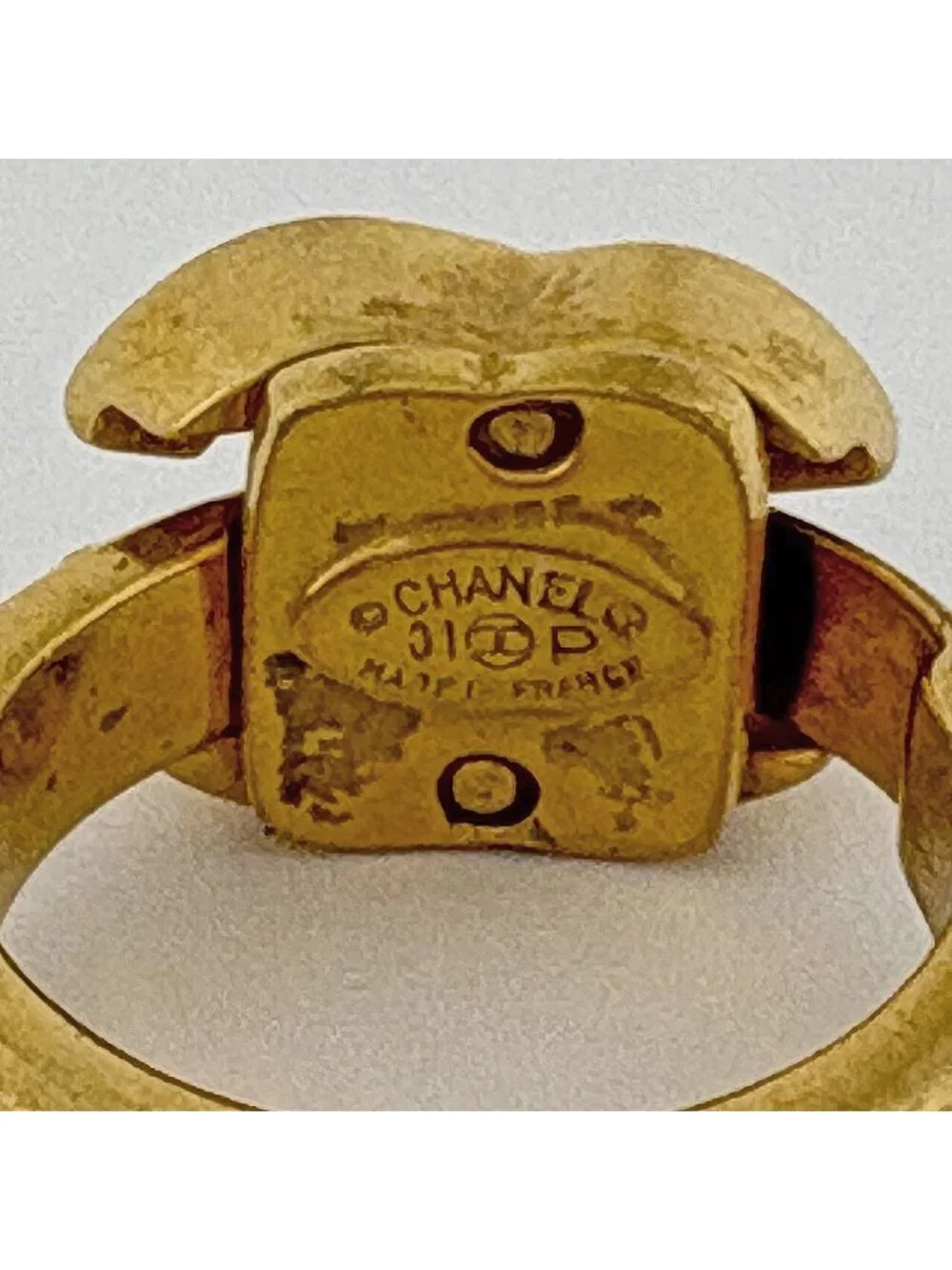 Chanel Ring CC Logo Gold Plated